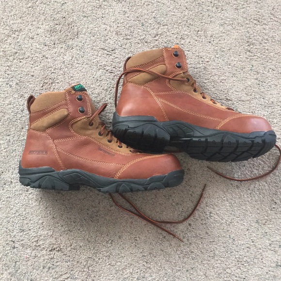 HYTEST Leather Safety Boots Waterproof Brown Size 12 - Picture 2 of 8